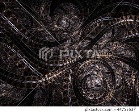 Circles and Spikes abstract background. 3d layers  44752637