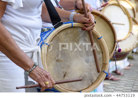 Woman drum player hands and instrument Woman drum player hands and instrument 44753119