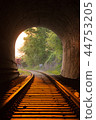 Train tunnels and rails 44753205