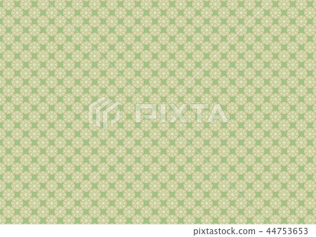 Pattern Background Wrapping Paper Square Flower Shape Green Komon Traditional Pattern 44753653