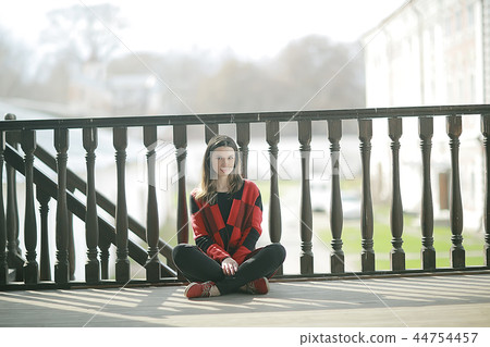 beautiful girl in the city park outdoor beautiful girl in the city park outdoor 44754457