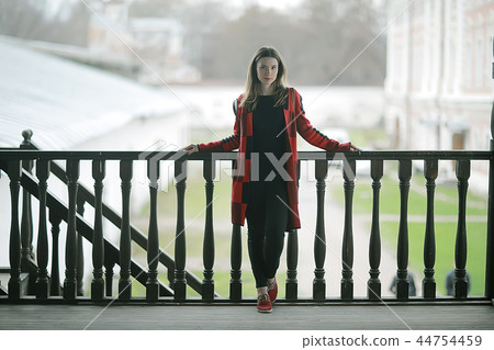 beautiful girl in the city park outdoor 44754459