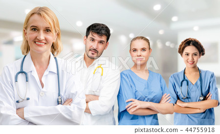 Doctor working in hospital with other doctors. Doctor working in hospital with other doctors. 44755918
