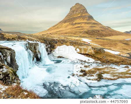 Winter freeze of Kirkjufell mountain, Iceland Winter freeze of Kirkjufell mountain, Iceland 44757093