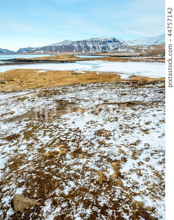 Scene view around Kirkjufell in winter, Iceland 44757142