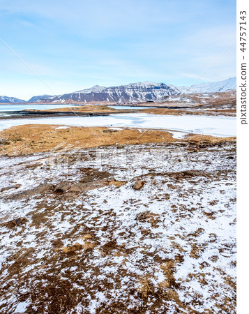 Scene view around Kirkjufell in winter, Iceland 44757143