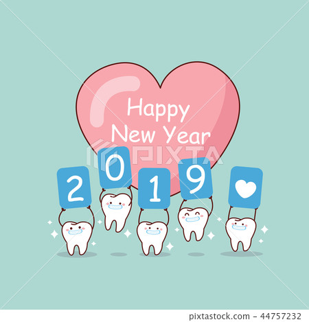 Happy new year with tooth Happy new year with tooth 44757232