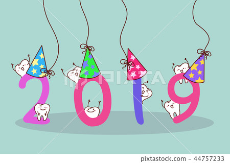 happy new year with tooth happy new year with tooth 44757233