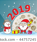 Santa Claus and snowman 44757245