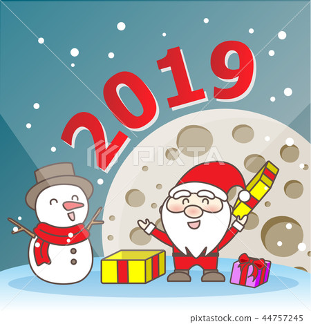 Santa Claus and snowman Santa Claus and snowman 44757245