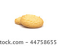 one side of two butter cookies on white background 44758655