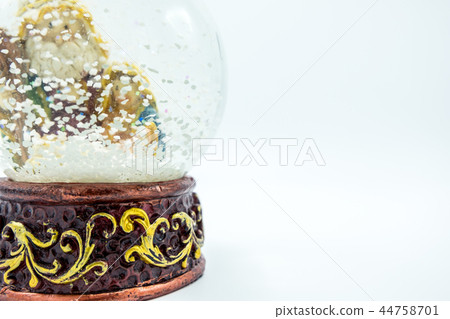Snow globe of Christian nativity scene. Snow globe of Christian nativity scene. 44758701