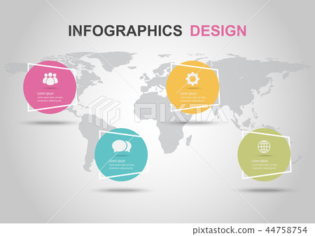 Infographic design template with circle banners Infographic design template with circle banners 44758754