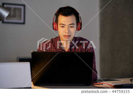 Programmer busy with work 44759155
