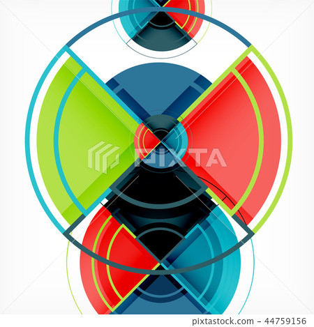 Creative circles geometric abstract background with 3d effect Creative circles geometric abstract background with 3d effect 44759156