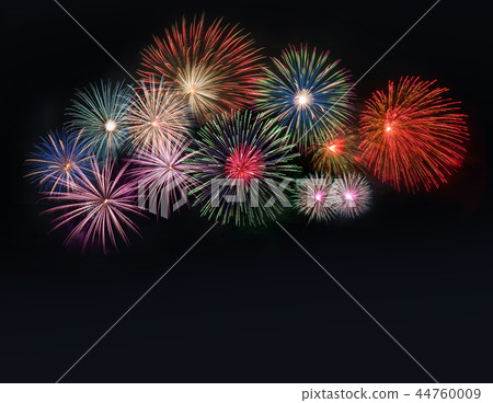 colorful fireworks at night for celebration colorful fireworks at night for celebration 44760009