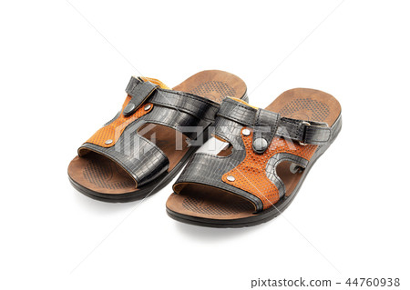 Men's sandals on white. Men's sandals on white. 44760938