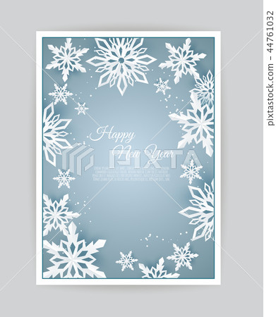 Christmas card with paper snow flake. Falling... - Stock Illustration ...
