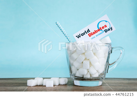 White sugar cube in a glass  44761215