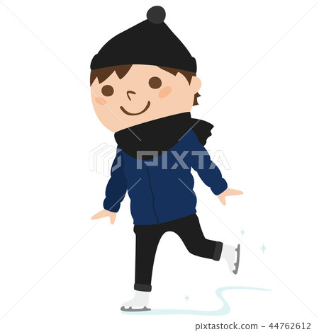 Illustration of a young man enjoying skating 44762612