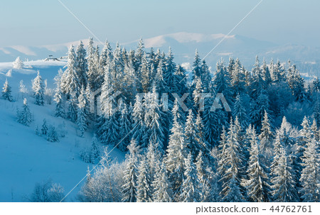 Winter mountain snowy landscape Winter mountain snowy landscape 44762761
