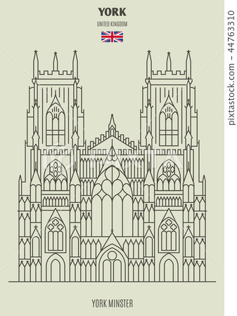 York Minster in York, UK. Landmark icon York Minster in York, UK. Landmark icon 44763310