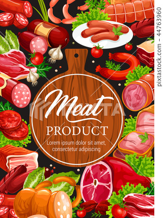 Meat and sausages butcher delicatessen products 44763960