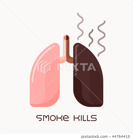 illustration of human lungs, smoking addiction 44764418