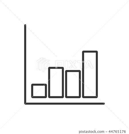 Bar graphic line icon on a white background Bar graphic line icon on a white background 44765176