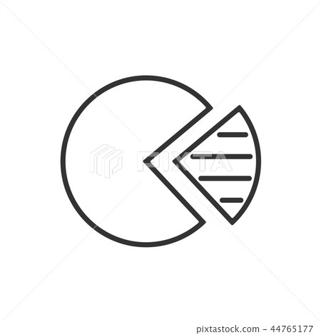 Sectors graphic line icon on a white background Sectors graphic line icon on a white background 44765177