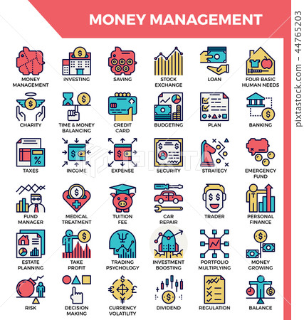 Money management icons Money management icons 44765203