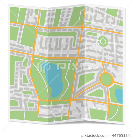 Folded city map Folded city map 44765324