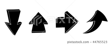Arrow doodles. Up and down black signs 44765523