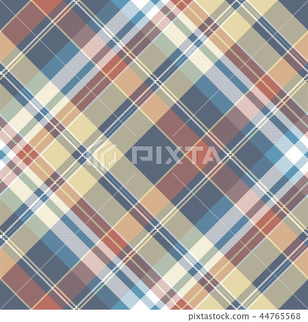 Pixel check plaid seamless fabric texture Pixel check plaid seamless fabric texture 44765568