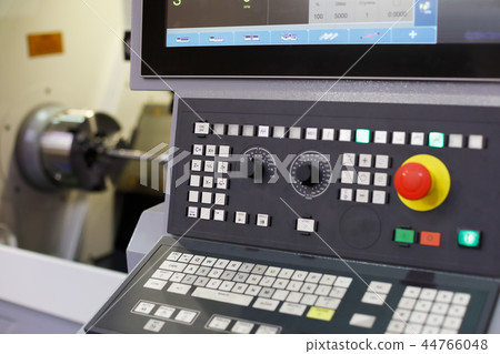 CNC lathe machine with a control panel 44766048