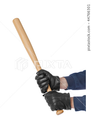 Hands with baseball bat 44766301