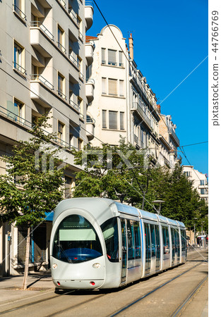 City tram in Lyon, France City tram in Lyon, France 44766769