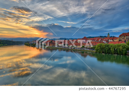 Maribor, Slovenia, Europe. Popular riverbank Lent Maribor, Slovenia, Europe. Popular riverbank Lent 44767295