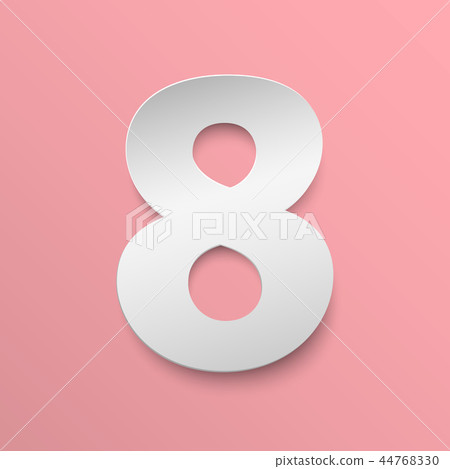 Vector number 8. Cut paper illustration Vector number 8. Cut paper illustration 44768330