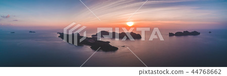 Aerial drone view of tropical islands Aerial drone view of tropical islands 44768662