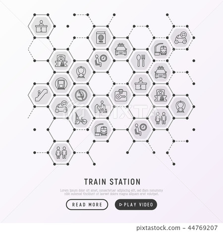 Train station concept in honeycombs 44769207