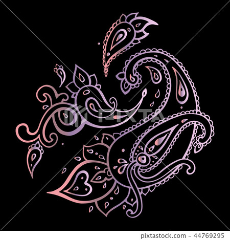 Paisley. Ethnic ornament, Vector hand drawn elements 44769295