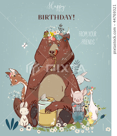 birthday cute animals birthday cute animals 44769321