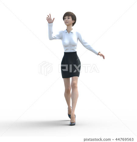 Posing business woman female perming3DCG Illustration material Posing business woman female perming3DCG Illustration material 44769563