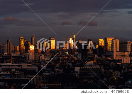 Aerial view of Chong Nonsi, Sathorn, Bangkok Downtown. Financial Aerial view of Chong Nonsi, Sathorn, Bangkok Downtown. Financial 44769638