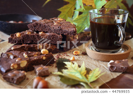 Autumn mood. Kladdkaka, Swedish chocolate cake 44769935