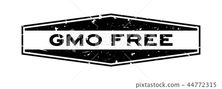 Grunge black GMO free word hexagon rubber stamp Grunge black GMO free word hexagon rubber stamp 44772315