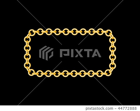 Chain frame.Rectangle.Isolated on black background - Stock Illustration ...