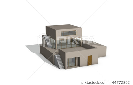 Modern house. Isolated on white background. - Stock Illustration ...