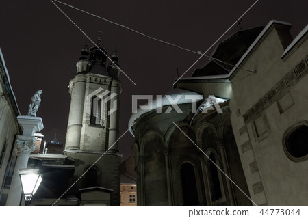 Twilight winter Lviv city, Ukraine. Twilight winter Lviv city, Ukraine. 44773044